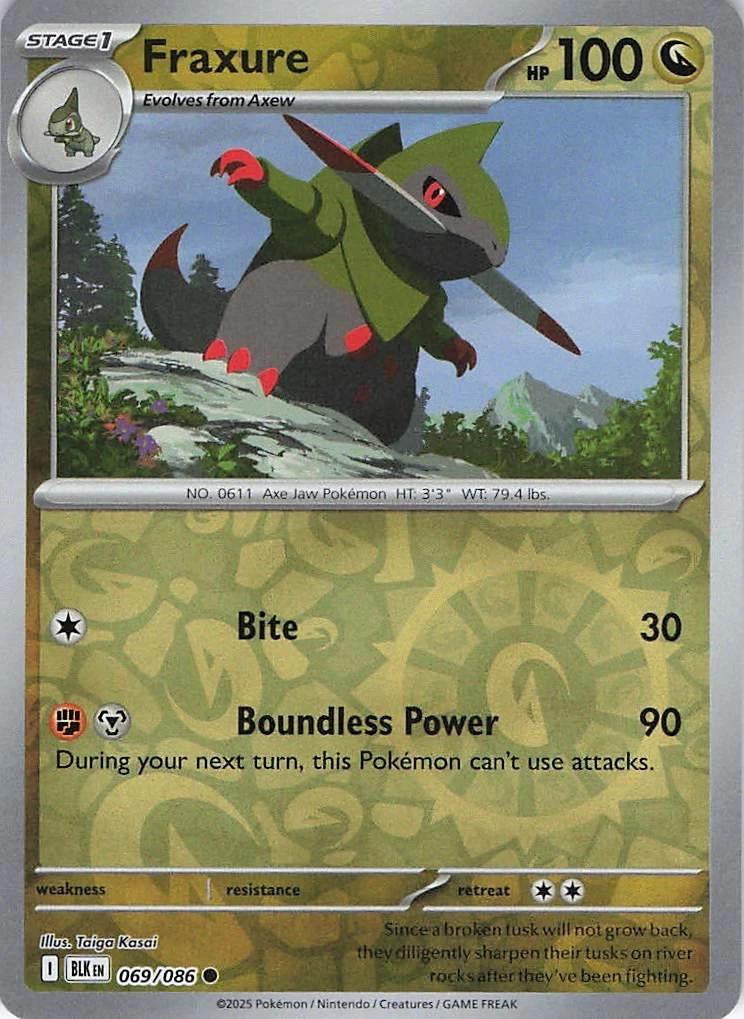 Black Bolt Fraxure #69/86 reverse holo